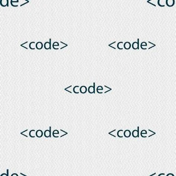 Code sign icon. Programming language symbol. Seamless abstract background with g イラスト素材