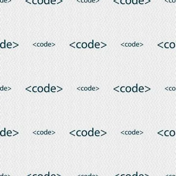 Code sign icon. Programming language symbol. Seamless abstract background with g イラスト素材