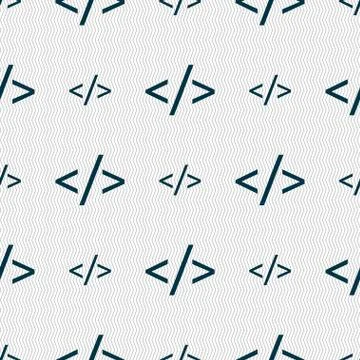 Code sign icon. Programming language symbol. Seamless abstract background with g Stockillustratie