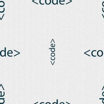 Code sign icon. Programming language symbol. Seamless abstract background with g Stock Illustration