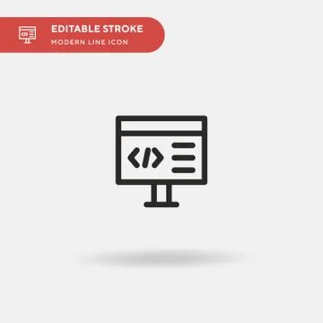 Code Simple vector icon. Illustration symbol design template for web mobile U Stock Illustration