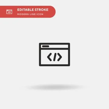 Code Simple vector icon. Illustration symbol design template for web mobile U Stock Illustration