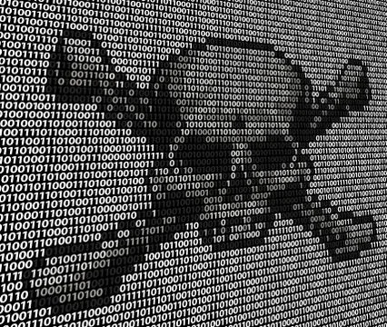 Code Skull and Crossbones Piracy Concept Illustrazione stock