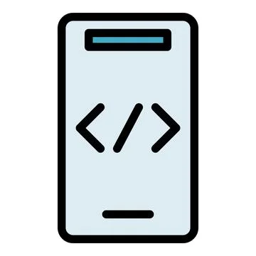 Code smartphone icon vector flat Illustrazione stock