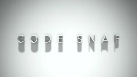 Code snap 3D title animation with shadows on a white background Stock Footage 297511033