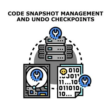 Code snapshot management and undo checkpoints concept 스톡 일러스트