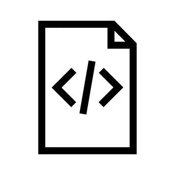 Code snippet icon on document page with copy space for design projects Stock Illustration