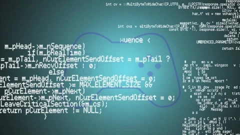 Code snippets and programming elements with animation over game controller Stock Footage 303497336