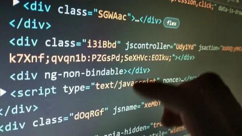 Code software developer. code programmer analysis software program on screen. Stock Footage 232672143