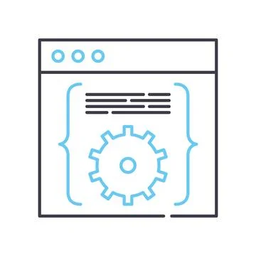 Code software line icon, outline symbol, vector illustration, concept sign Illustrazione stock