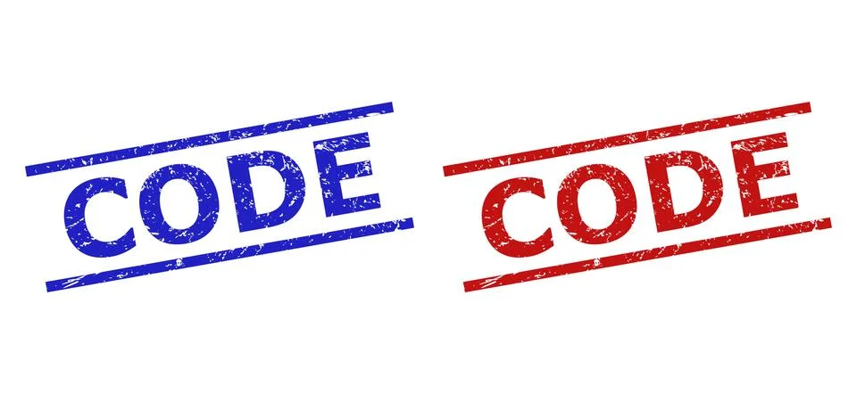 CODE Stamps with Corroded Texture and Parallel Lines Stockillustratie