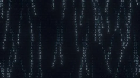 Code strings appering on the screen. 3d rendering Stock-Illustration