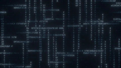 Code strings cross each other on computer screen. IT related motion background Stock Footage 93673600