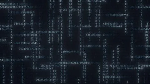 Code strings cross each other on computer screen. IT related illustration Stock Illustration