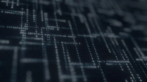 Code strings moving across computer screen. IT related motion background Stock Footage 93563031