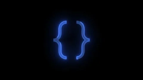 Code stroke icon glowing neon blue color animation Stock Footage 289398887