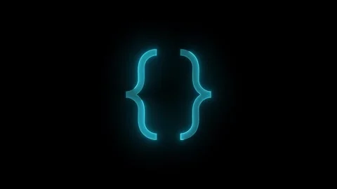 Code stroke icon glowing neon cyan color animation Stock Footage 289398893