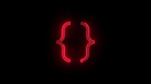 Code stroke icon glowing neon red color animation Stock Footage 289398907