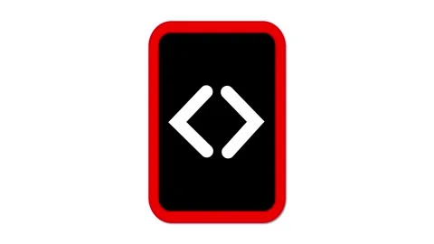 Code symbol in black rectangle with red border Stock Footage 280285626