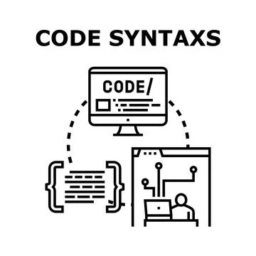 Code syntax programming development process concept Illustration