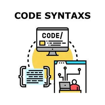 Code syntax programming development process concept Stock-Illustration