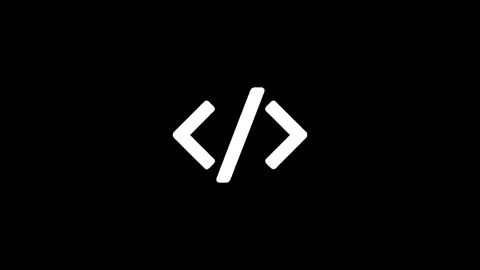 Code tag glitching and moving on black background Stock Footage 316257329