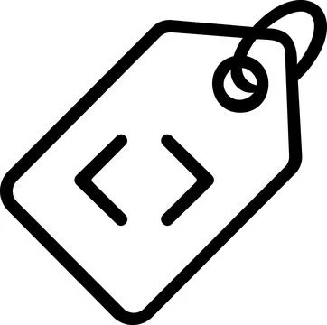 Code tag label HTML development line icon Illustration