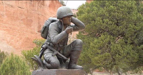 Code Talker Statue Stock Footage 107354600