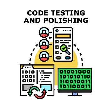 Code testing and polishing vector concept illustration Stock Illustration