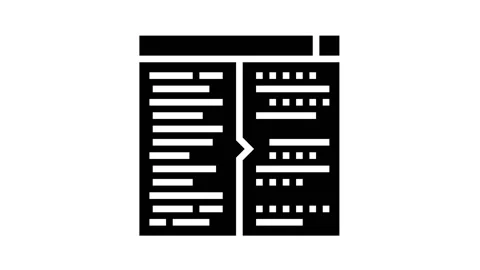 Code testing glyph icon animation Stock Footage 163804585