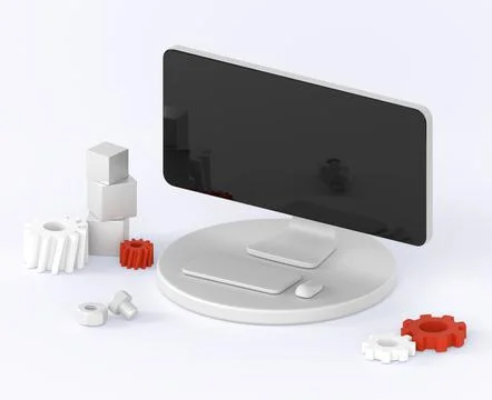 Code testing isometric 3D render banner. Functional test with computer Stock Illustration