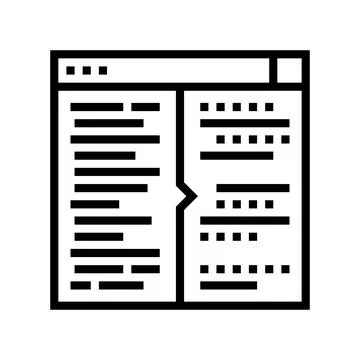 Code testing line icon vector illustration Stock Illustration