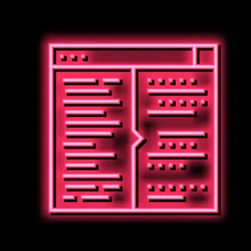 Code testing neon glow icon illustration Stock Illustration