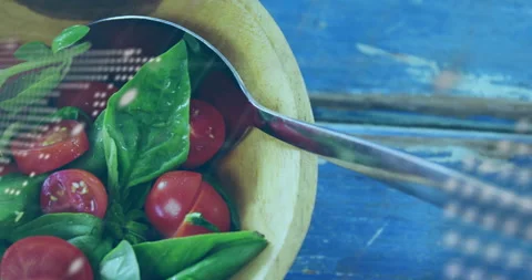 Code text and map overlay scrolling and fading, spoon entering while revealing Stock Footage 312904948