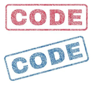 Code Text Textile Seal Stamp Watermarks Illustrazione stock