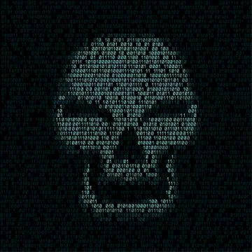 Code texture smiled skull Stock Illustration