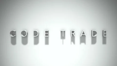 Code trade 3D title animation with shadows on a white background Stock Footage 297515580
