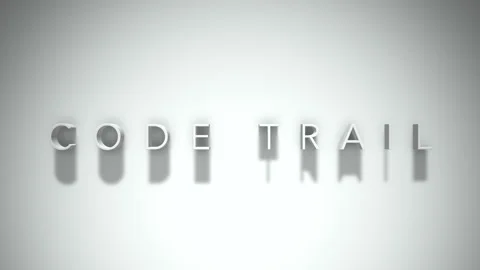 Code trail 3D title animation with shadows on a white background Stock Footage 297517779