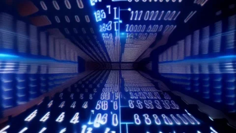 Code tunnel source corridor melting slow Stock Footage 254149332