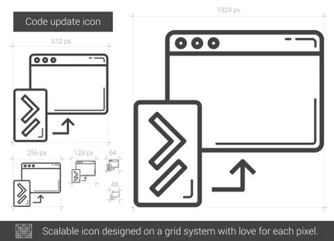 Code update line icon Stock Illustration