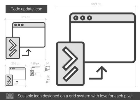 Code update line icon Illustrazione stock