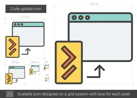 Code update line icon Illustrazione stock