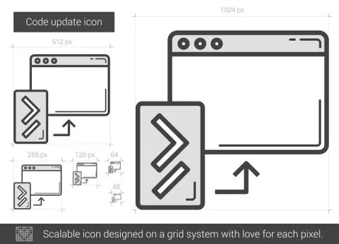 Code update line icon Stock Illustration