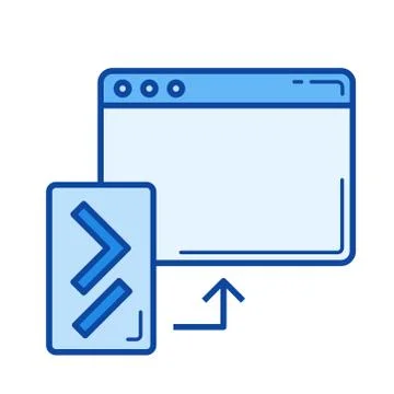 Code update line icon. Stockillustratie