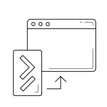 Code update line icon. Illustrazione stock