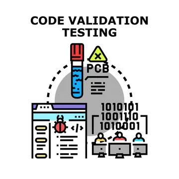 Code validation and software testing concept illustration 스톡 일러스트
