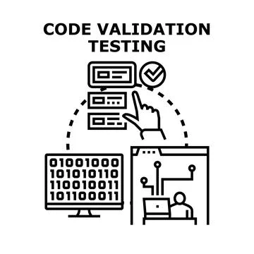 Code validation and software testing concept illustration 스톡 일러스트