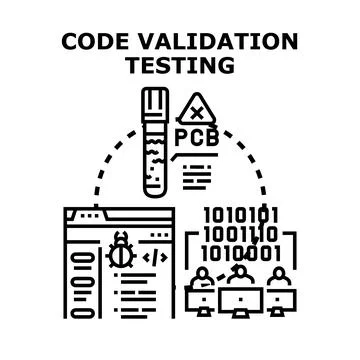 Code validation and software testing concept illustration Stock Illustration