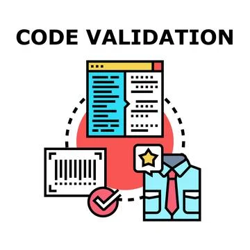Code validation process verification and quality assurance concept Stock Illustration