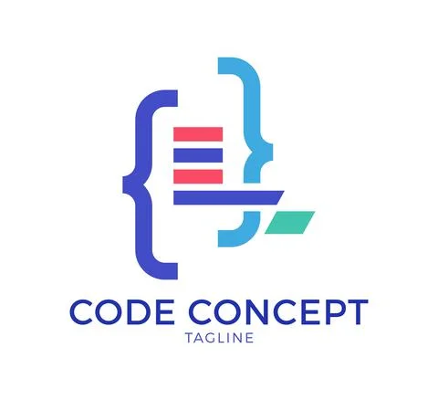 Code vector logo template design 스톡 일러스트